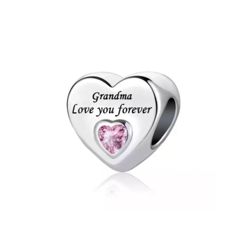 Новые медные шармы Сердце Люблю тебя навсегда Мама Тетя Бусины Подходят для оригинального браслета DIY Подарок Женщинам