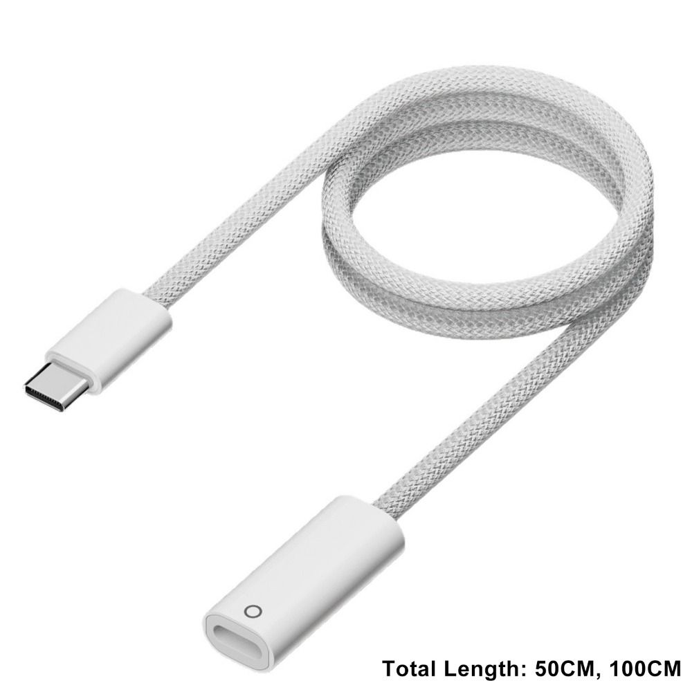 50/100cm Pencil Charger Adapter Plug and Play Nylon Bluetooth Pairing Cable for Apple Pencil 1st Generation for iPad 10/11th Gen