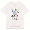 Korean Style Funny Cute Graphic Print T-shirt for Women Summer Casual Fashion Streetwear Tops Crew Neck Short Sleeve Cotton Tees