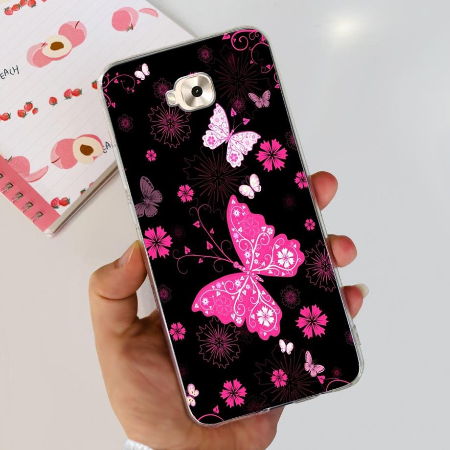 Soft TPU Slim Capa For ASUS ZENFONE ZOOM S ZE553KL Case ASUS ZENFONE 4 SELFIE ZD553KL Back Cover Transparent Cow Print Lion Etui