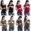 2019 European and American Style Round Neck Short Sleeve Maternity Nursing T-Shirt