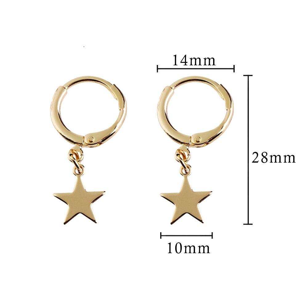 Gold Silver Color Tiny Moon Crescen Huggie Hoop Earring Ear-cuffs Ear Piercing Small Star Charms