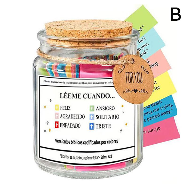 Банка со стихами из Библии Молитва из Священного Писания на испанском языке Надежда Украшение банки со стихами из Библии Позитивное мышление Эмоциональная поддержка Молитва из Священного Писания