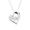 Necklace Heart Feather Dancing Stone Silver Selectable Birthstone [Future Angel] Women's [Clear] (December Tanzanite)