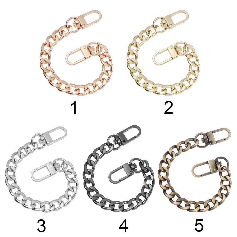 Aluminum Replacement Purse Chain Metal Flat Chain Extender with Metal Buckle Shoulder Bag Straps