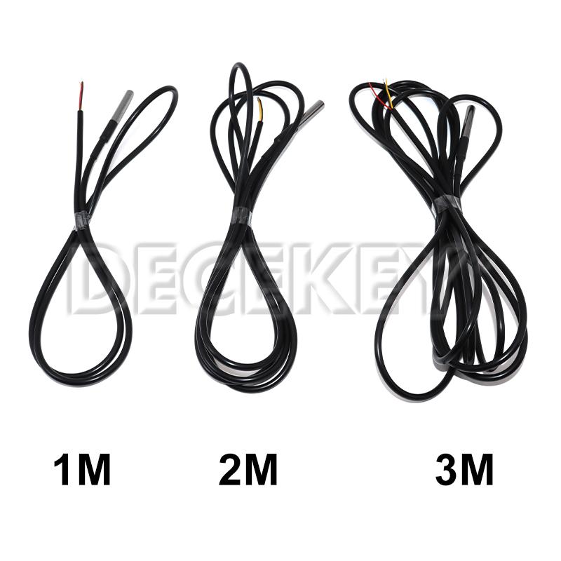 Stainless Steel Waterproof DS18b20 1/2/3M Thread Temperature Probe Temperature Sensor 18B20 Cable For Arduino