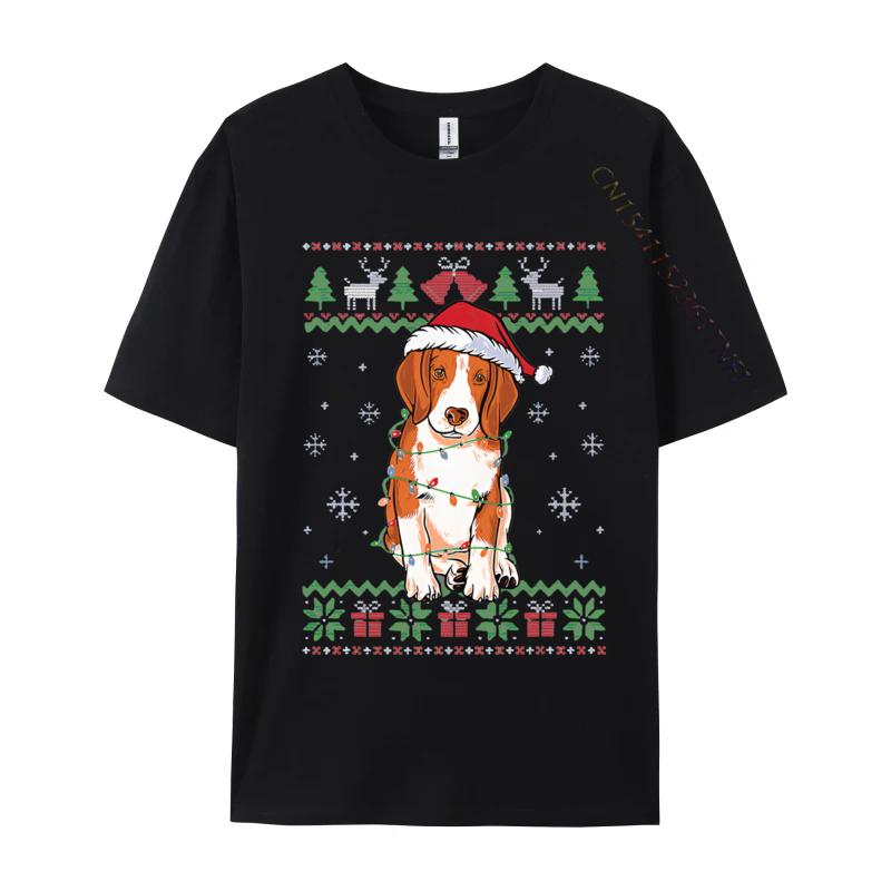 Beagle Christmas Ugly Dog Lover Tshirts Print Men TShirt Fashion Design Tops Tee Black Shirt Graphic Tees