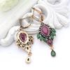 Индийские серьги с каплями воды из смолы и цветов, полые фейерверки, длинные серьги-крючки, винтажные ювелирные изделия, античное золото, цвет Аравии, танец