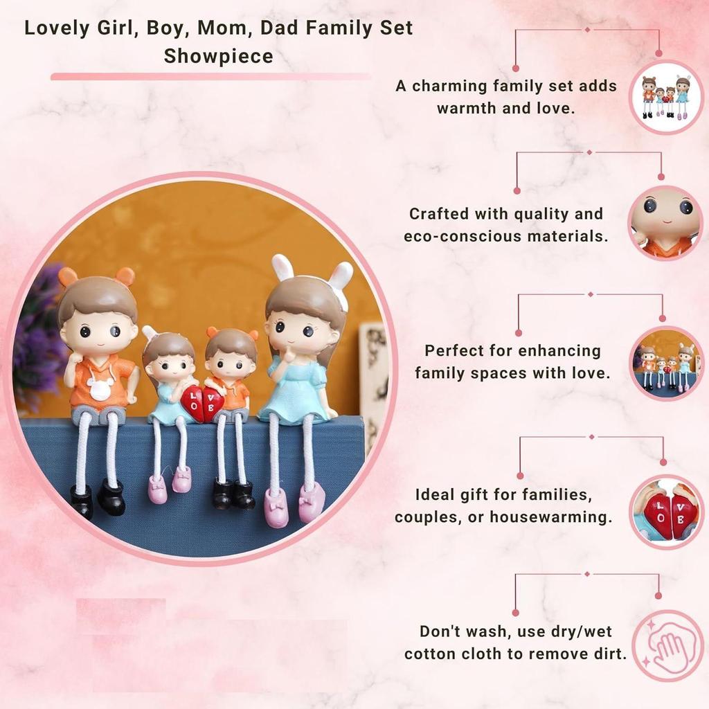 Милый семейный набор для девочки, мальчика, мамы, папы, декоративный экспонат - подарок на годовщину, день святого Валентина для мужа, жены, новый