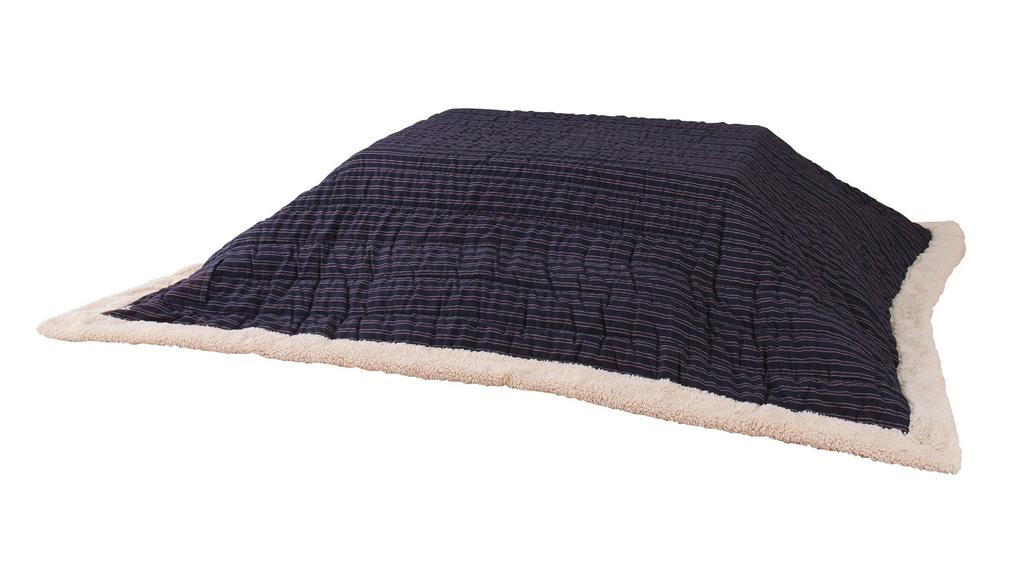 Azumaya-kk Kotatsu Futon, Rectangular, 190 X 230 Cm (Compatible with 120 X 80 Cm), Striped, Navy, KK-140GY