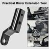 Motorcycle Handlebar Mirror Mount Extension Rod Rustproof Corrosion Resistant Anti-Shake Easy To Install Handlebar Rearview Mirror Bracket
