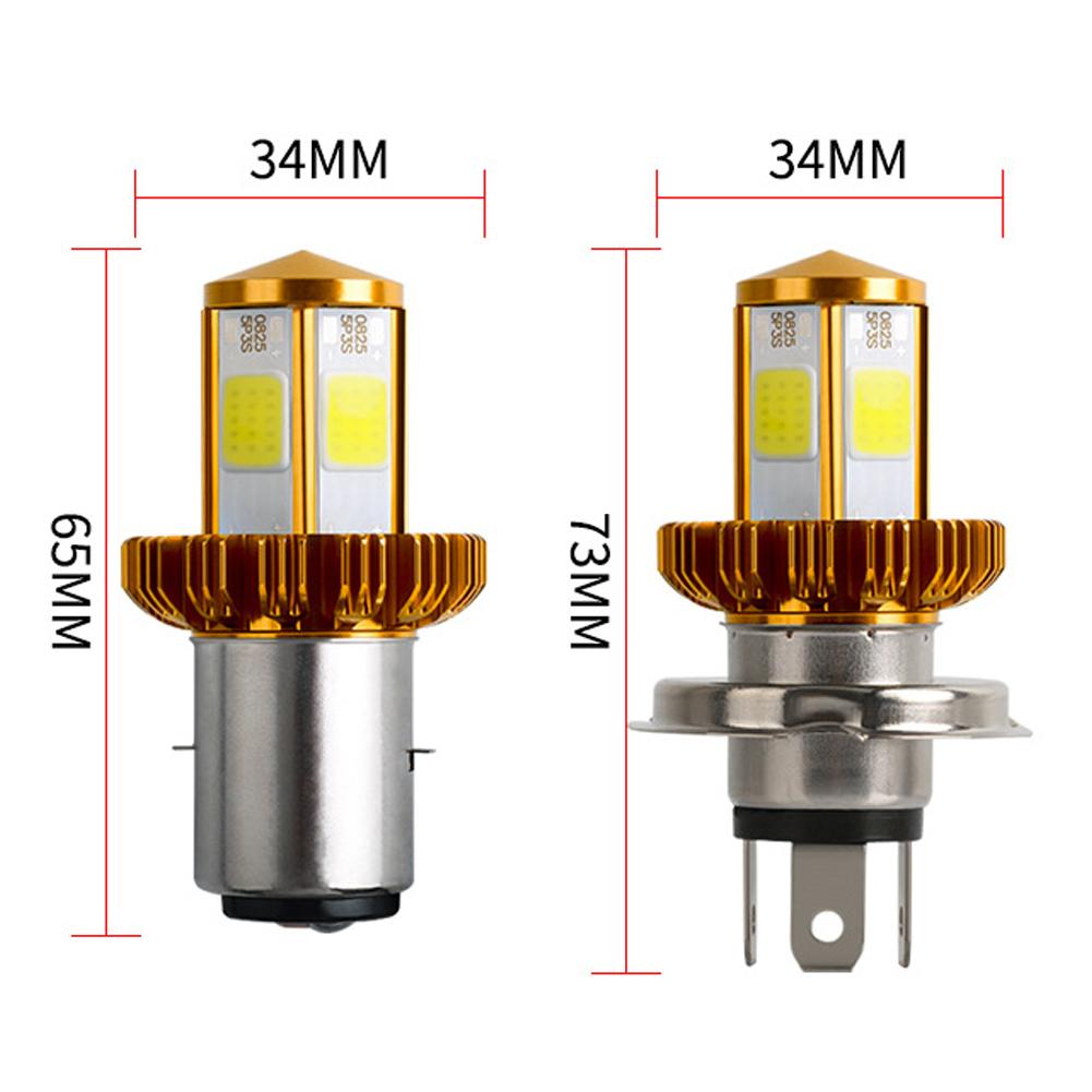 Фара для мотоцикла светодиодная BA20D H6 H4 лампы дальнего и ближнего света Moto LED лампа для фары мотоцикла 6000K белый 12V 1200LM