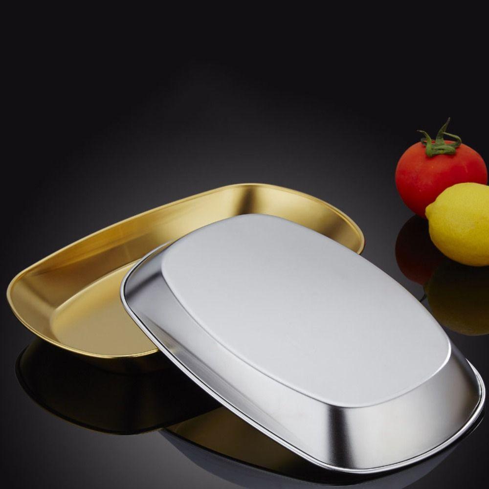 Небьющаяся посуда для подачи еды 304 Нержавеющая сталь Салатница Домашняя тарелка для закусок Картофель фри