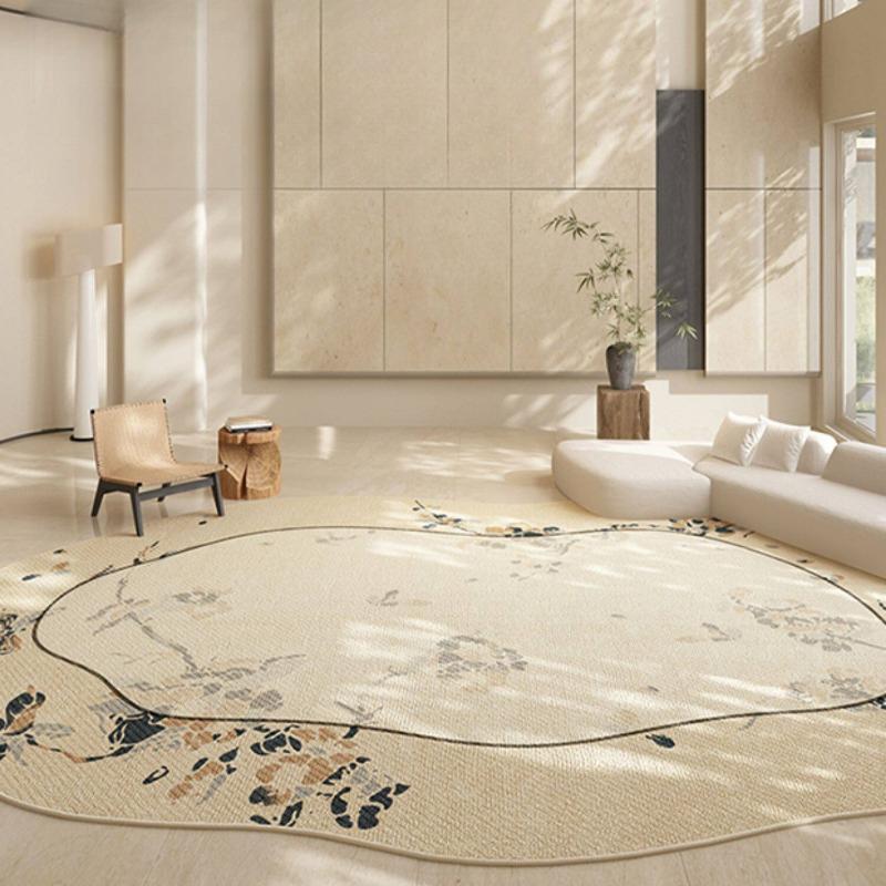 French Style Living Room Decoration Carpet Large Area Lounge Soft Floor Mat Irregular Shape Rugs for Bedroom Washable Study Rug