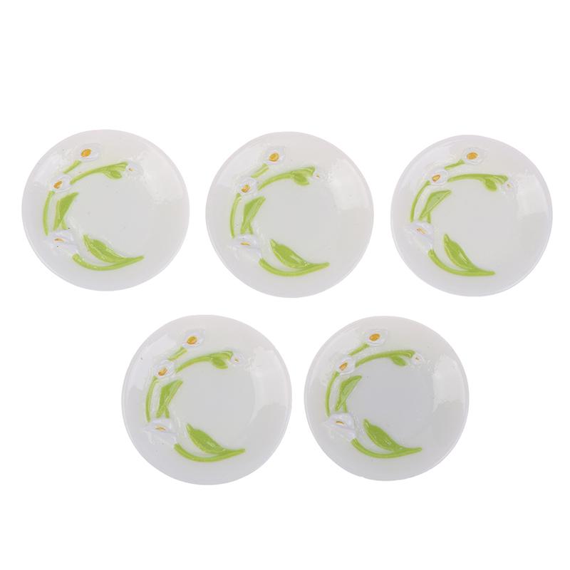 5 шт. 1:12 кукольных домиков, имитация миниатюрных тарелок с рельефным рисунком тюльпана, модель кукольного домика, украшение для кухни, аксессуары для кукольного дома