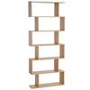 Bookcase 6 Tier Shelf S Shaped Bookshelf Storage Unit Display Shelf For Living Room Bedroom Home Office Plant Oak