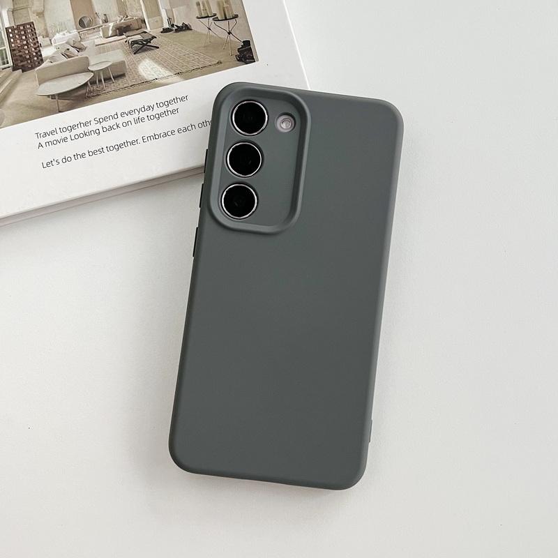 Candy Color Soft Liquid Silicone Case for Samsung S24 Ultra S23 S22 Plus Shockproof Square Slim Lens Protection Phone Cover Coque
