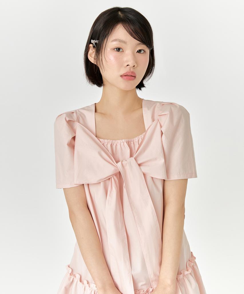 Adore Bell Ribbon Tie Dress - Pink