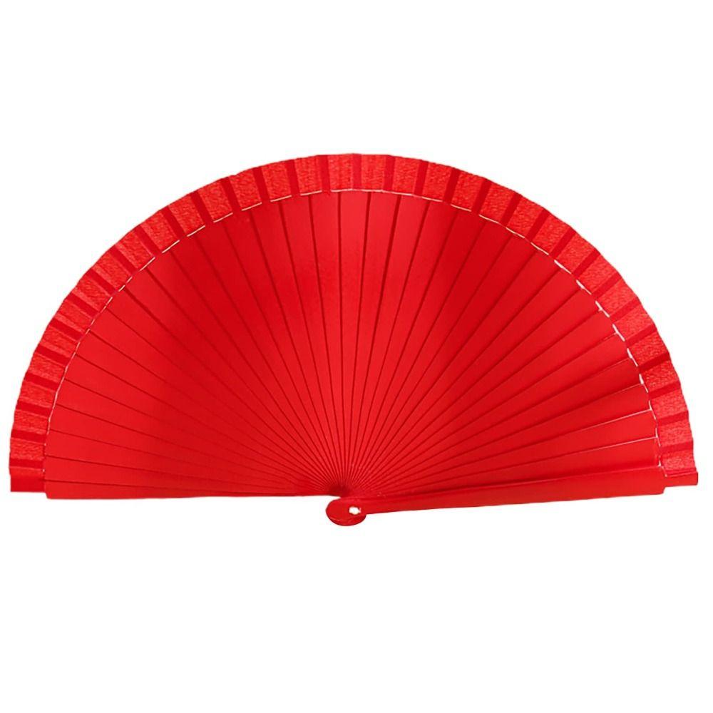 Props Decoration Colorful Chinese Style Folding Fan Wood Folding Fans Spanish Fan Wooden