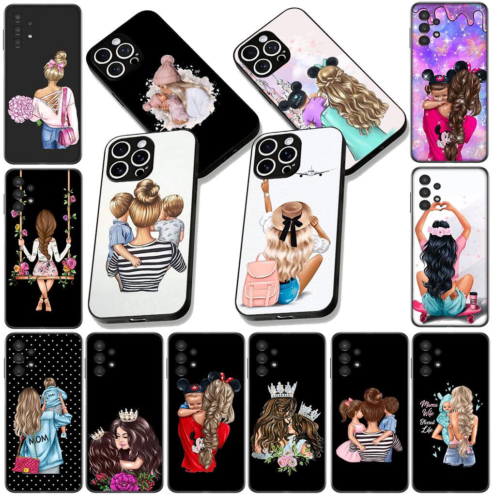 Phone Cover for Samsung Galaxy S25 S24 S23 FE Plus Ultra S7 Edge A16 A15 5G s25+ Casing Case Family Boy Woman Baby Girl Mom