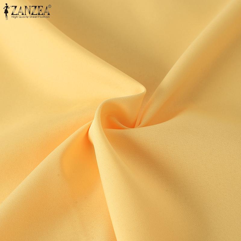 ZANZEA Женская повседневная летняя блузка с v-образным вырезом и оборками с короткими рукавами