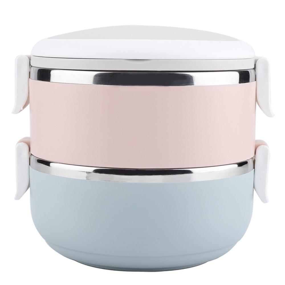 Stainless Steel Leakproof Food Container 2/4 Tier Food Container Thermal Lunch Box For Office