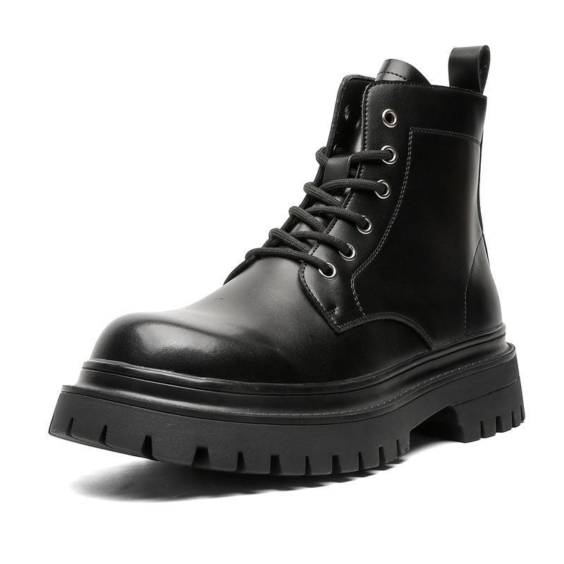Ботинки мартин мужские низкие ретро с большой головой в британском стиле высокие на толстой подошве увеличивающие рост рабочие ботинки локомотивные короткие ботинки 2846-J