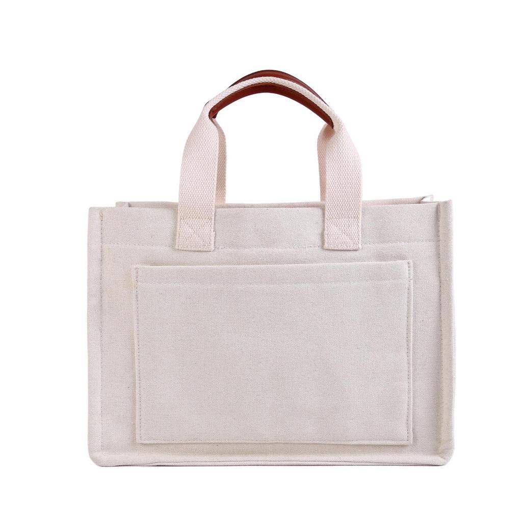 Женская ретро холщовая сумка - Большая вместимость, многослойная, на плечо и через плечо