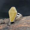 Coffin Shape Yellow Sapphire Gemstone 925 Sterling Silver Ring Jewelry, Handmade Artisan Gift Ring