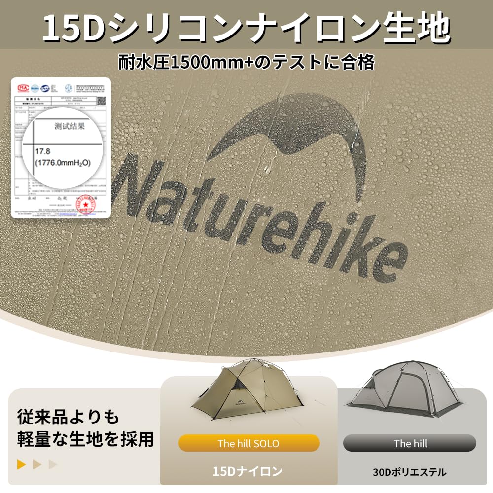 Официальный магазин Naturehike Палатка для 2 человек Две комнаты с передней комнатой Легкая Простая установка Дышащая Защита от ультрафиолета Давление воды Отверстие для дымохода Юбка