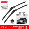 Car Wipers Double Rubber for Nissan Terrano 2 3 2014-2016 Front Brushes Cutter Automobiles Parts Accessories Windscreen Wipers Wear Parts