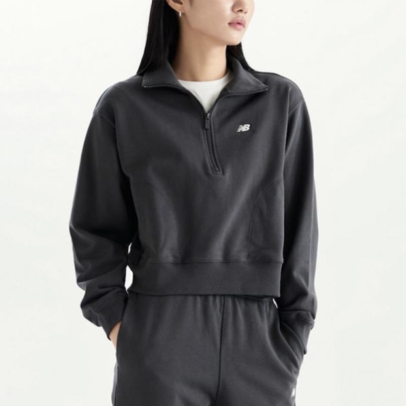 New Balance Women S Athletic Semi Crop Half Zip Up SweatShirt nbncd4S032 3 Choice 1