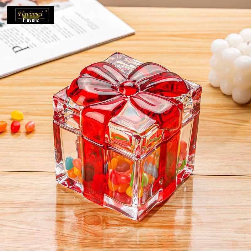 Flavinmci Retro Crystal Glass Bowknot Covered Jar