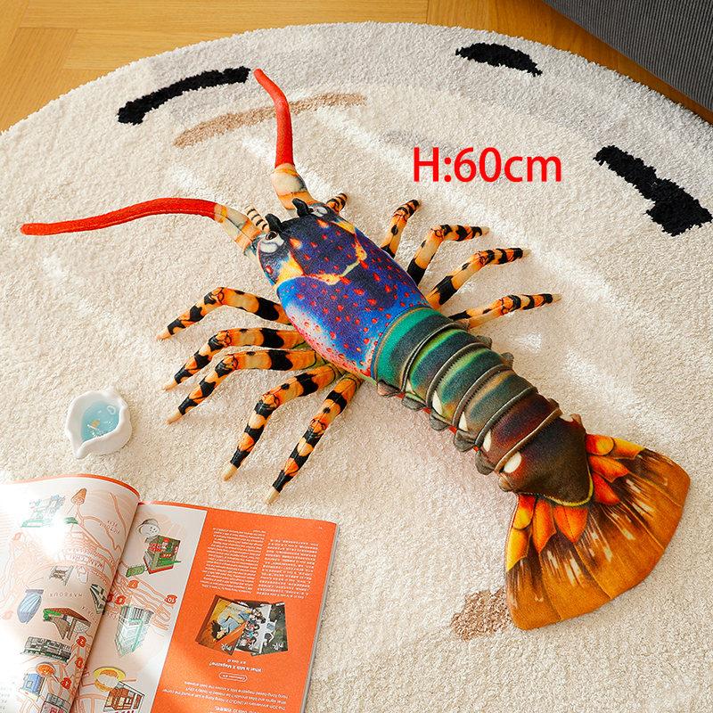 TreasuringU Style 2  Spiny Lobster Plush Toy Cool Colorful Lobster Stuffed Doll Cute Lobster Plushies Home Decor Birthday Gifts