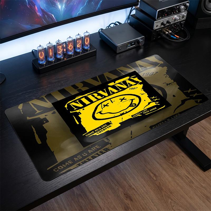 Nirvana Print Large Mouse Pad Smooth Surface Anti?Slip Desk Mat For Gaming Office Laptop Decoration