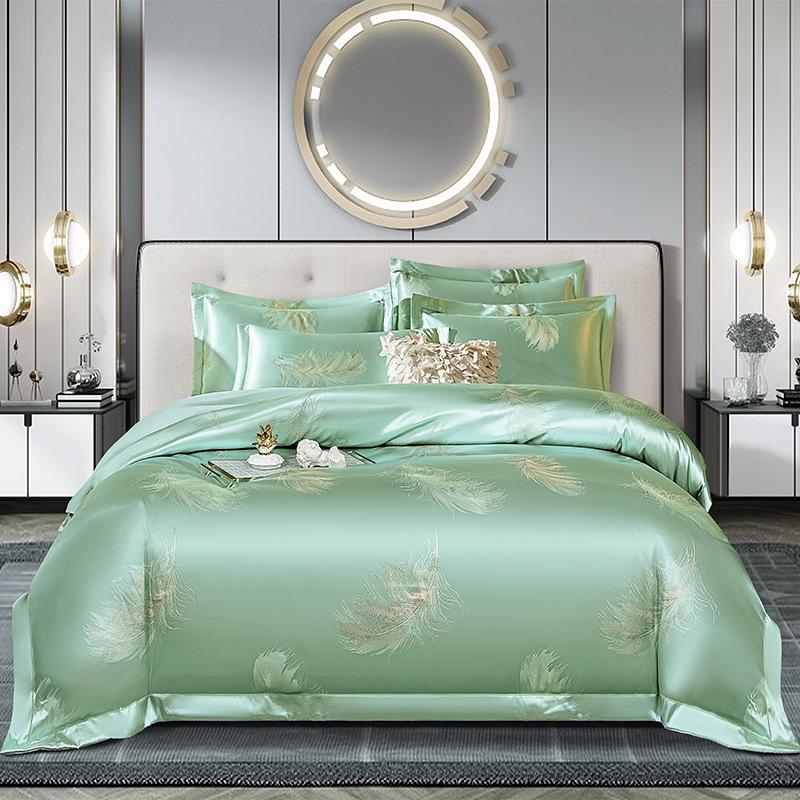 Европейский Хлопковый Сатин Жаккард 4-Предметный Комплект Постельного Белья, Дружелюбный к Коже