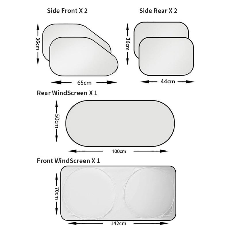 6PCS Car Sunshade Front And Rear Windshields Privacy Windows Sun Protection   Thermal Insulation Sunshades Car Accessories