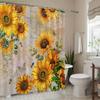 1 шт. Занавеска для душа с рисунком подсолнуха и пчелы, Домашний декор, Принтованная подкладка, Не требующая сверления, Перегородка для ванной комнаты