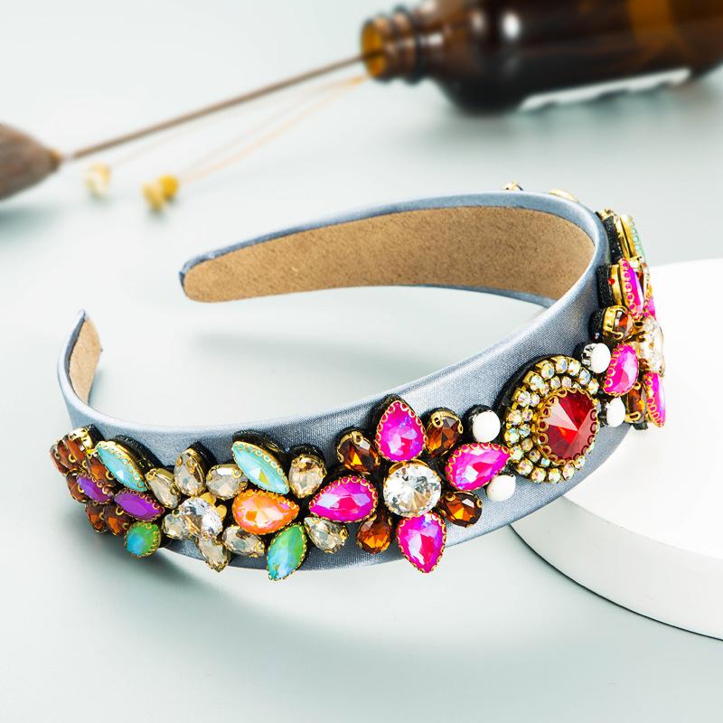 Женская тяжелая промышленность, полный кристалл, винтажная повязка на голову с широкими краями в стиле барокко, инкрустированная высококачественная женская повязка для волос