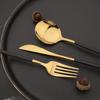 30 шт. черный набор столовых приборов из нержавеющей стали 304, набор столовых приборов, набор столовых приборов для вечеринки, кухонный набор столового серебра с чайной ложкой, десертной вилкой
