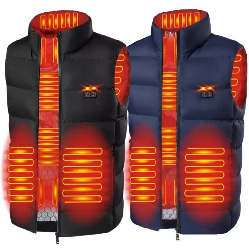 9 Areas Heated Vest Jacket USB Men Winter Electrically Heated Thermal Waistcoat for Hunting Hiking Warm Jacket