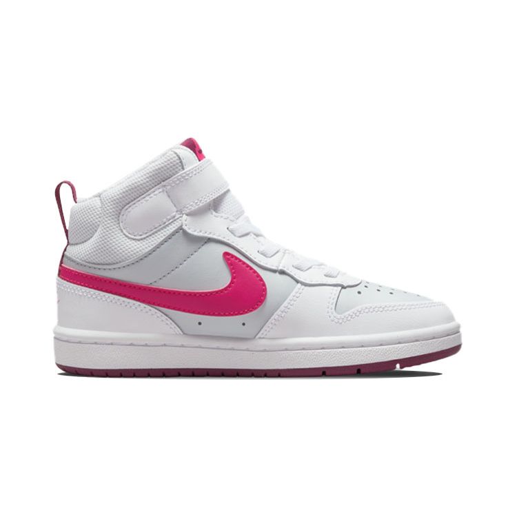 Nike Детские кроссовки Court Borough Mid 2 PS Pure Platinum Pink Prime White Sangria CD7783-006