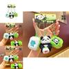 Cute Cartoon Plush Panda Keychain In Ink Blue Color For Charming Keyring Decoration