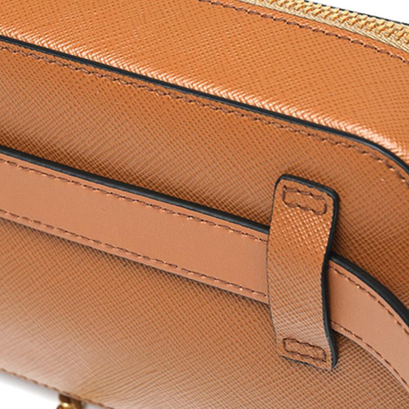 Prada Кожаная сумка через плечо Saffiano с молнией Женские сумки Коричневый 1BL019-NZV-F098L-V-OOO