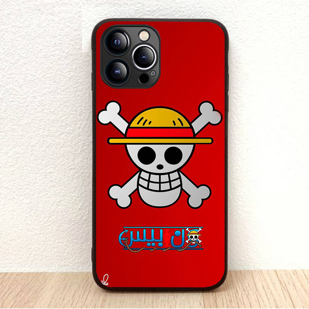 BW-2 Anime One Piece Soft Black Case for iPhone XR 14 15 11 12 13 6 7 8 X XS Pro Max Samsung S22 S23 S21 S24 FE Ultra S8 Plus