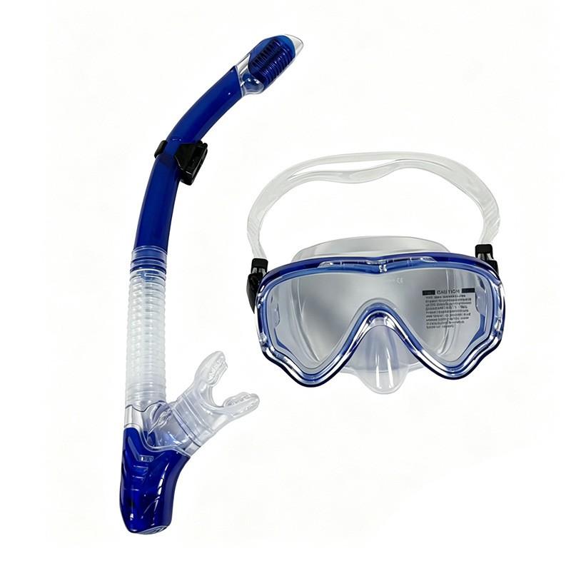 Adult Kids Full-Dry Snorkeling Mask With Tempered Glass Lens Silicone Frame Swimming Freediving