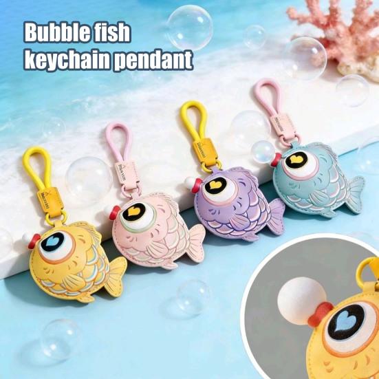 Брелок-подвеска из искусственной кожи Рыбка-золотая рыбка Пузырь Игрушка-антистресс Подвеска на шнурке Сенсорная игрушка-погремушка