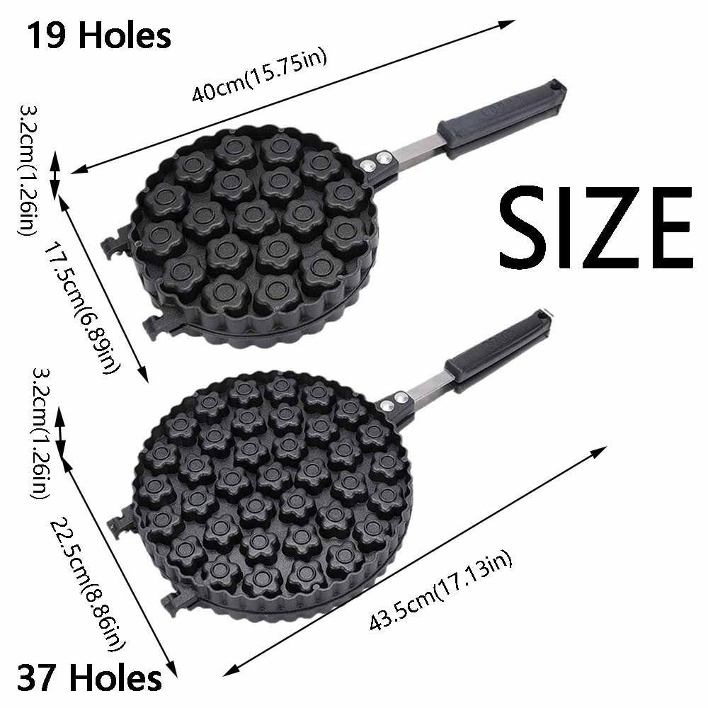 Long Handle Bubble Waffle Maker 19/37 Holes Ice Cream Cone Maker Baking Accessories