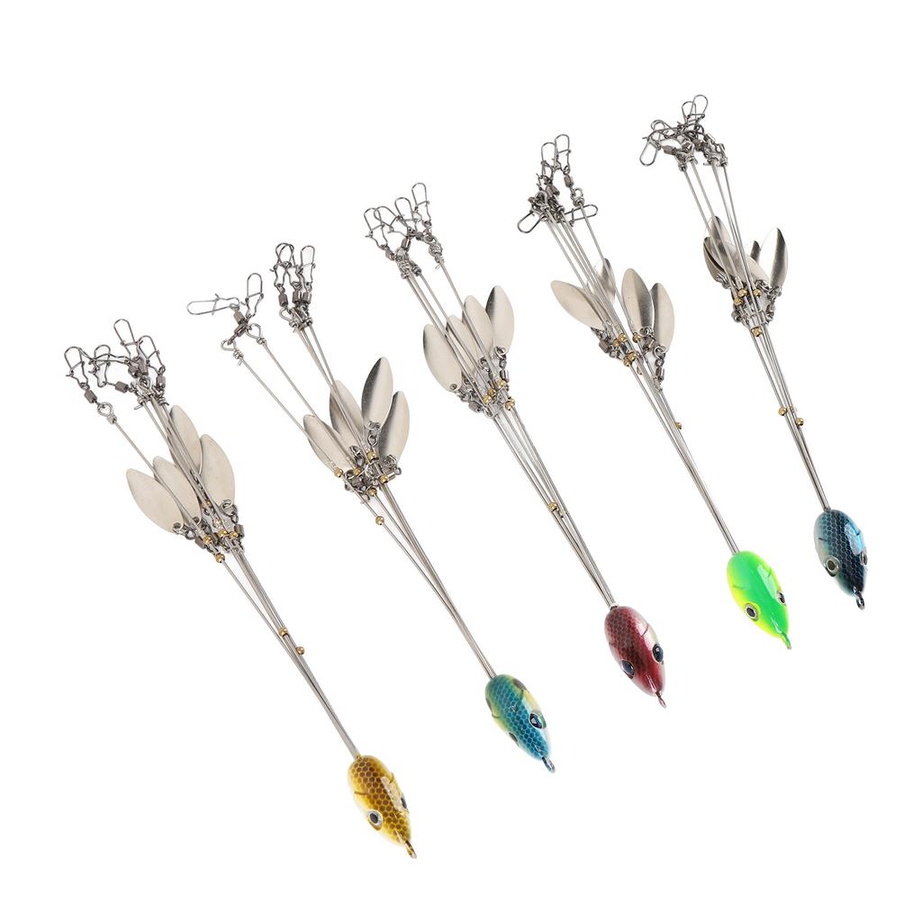 5 шт. рыболовные снасти приманки нержавеющая сталь нержавеющая высокая гибкость зонтик рыболовный комплект снасти для Bas