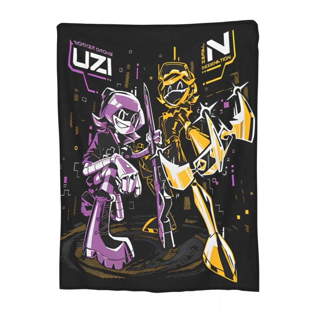 Murder Drones Uzi Doorman Knitted Blanket Coral Fleece Plush Tv Series Soft Throw Blankets for Outdoor Travel Bedroom Quilt